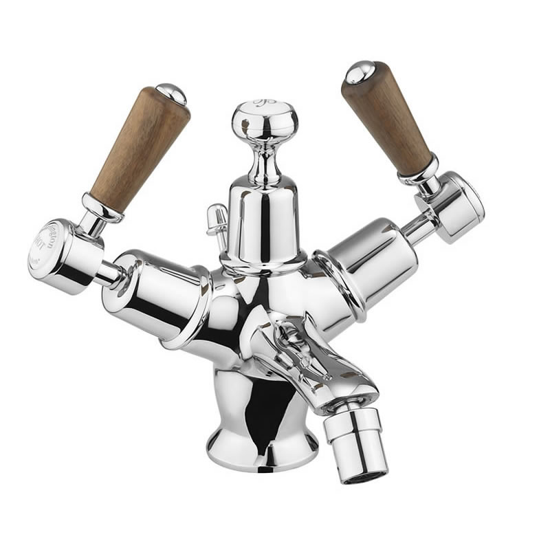 Kensington Walnut Bidet Mixer with Pop-Up Waste